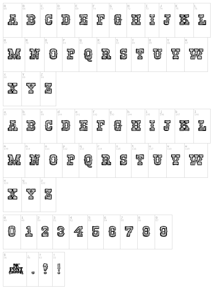 Rio Grande font map